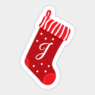 Christmas Stocking with the Letter J Sticker